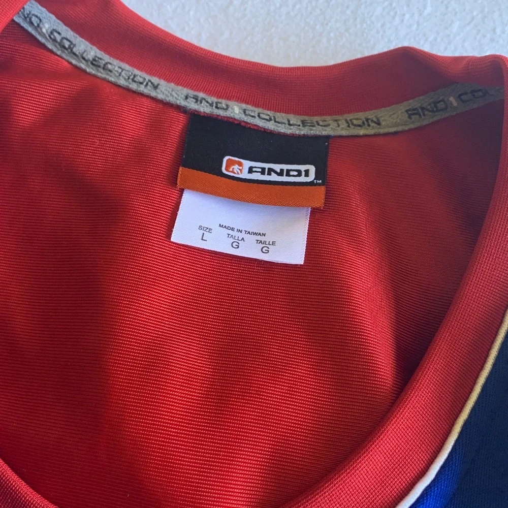 And1 Puerto Rico Basketball Jersey - Red, Blue, and White - Picture 5 of 9